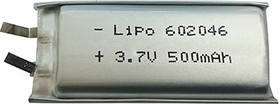 LP602045(6), Аккумулятор литий-полимерный (Li-Pol) 500мАч 3.7В, PoliCell