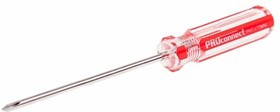 12-4736, Отвертка крестовая PH 0х75 мм, прозрачная рукоятка
