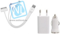 YXT-004, Комплект с зарядными устройствами для: iPad/iPhone3/4/5 и телефонов с microUSB