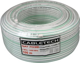 01-2431-2, Кабель SAT 703 B, CCS/Al/Al (75 %) 75 Ом (бухта 100 м) белый