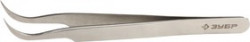 22211-3-110, Пинцет из нержавеющей стали, антимагнитный, изогнутый, заостренные губки, 110мм