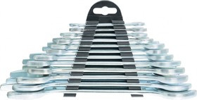 152945, Набор ключей рожковых, 6 х 32 мм, 12 шт., хромированные