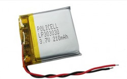 LP303030-PCM/200, Аккумулятор литий-полимерный (Li-Pol) 210(200)мАч 3.7В, с защитой, PoliCell