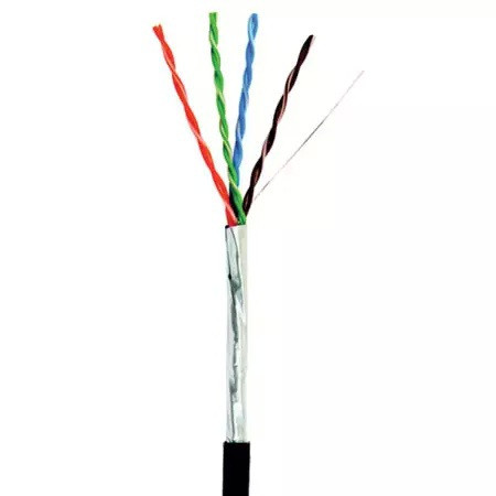 01-0142-3-25, Кабель FTP 4PR 24AWG, CCA, CAT5e, PVC серый, (бухта 25 м)