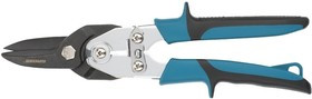 78347, Ножницы по металлу"PIRANHA" усиленные,255 мм,прямой рез,сталь-СrMo, двухкомпонентные рукоятки