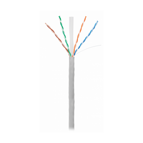 Кабель NETLAN U/UTP 4 пары, Кат.6 (Класс E), 250МГц, одножильный, BC (чистая медь), внутренний, PVC нг(B), серый, 305м