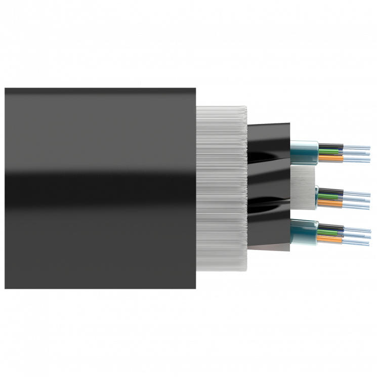 Кабель оптический самонесущий диэлектрический, 16 волокон, 6.0кН, 11.0мм, катушка 4км.