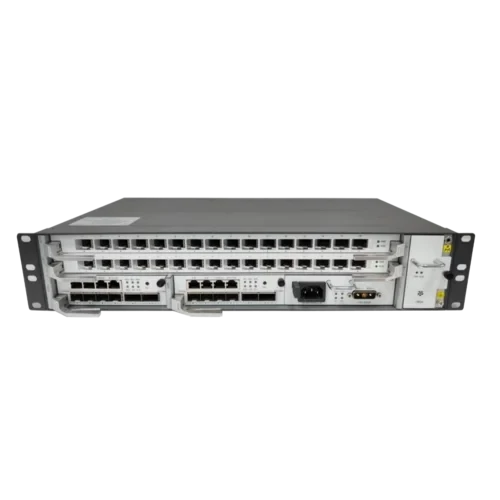 2RU шасси SNR OLT GPON, 2 слота для установки интерфейсных модулей, 2x модуля управления, модуль питания AC