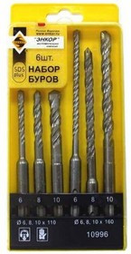 Набор буров ЭНКОР 10996 SDS+ 6шт. 6,8,10х110мм 6,8,10х160мм