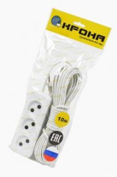 КРОНА КБ312010-Б РС-3 (У10-001УХЛ4) 10м (ШВВП 2х0,75) BL1, Сетевой удлинитель