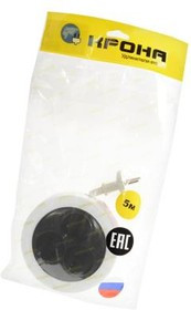 КРОНА КБ322005 РС-3/рул. мал. (У16-001УХЛ4) 5м (ШВВП 2х0,75) BL1, Сетевой удлинитель